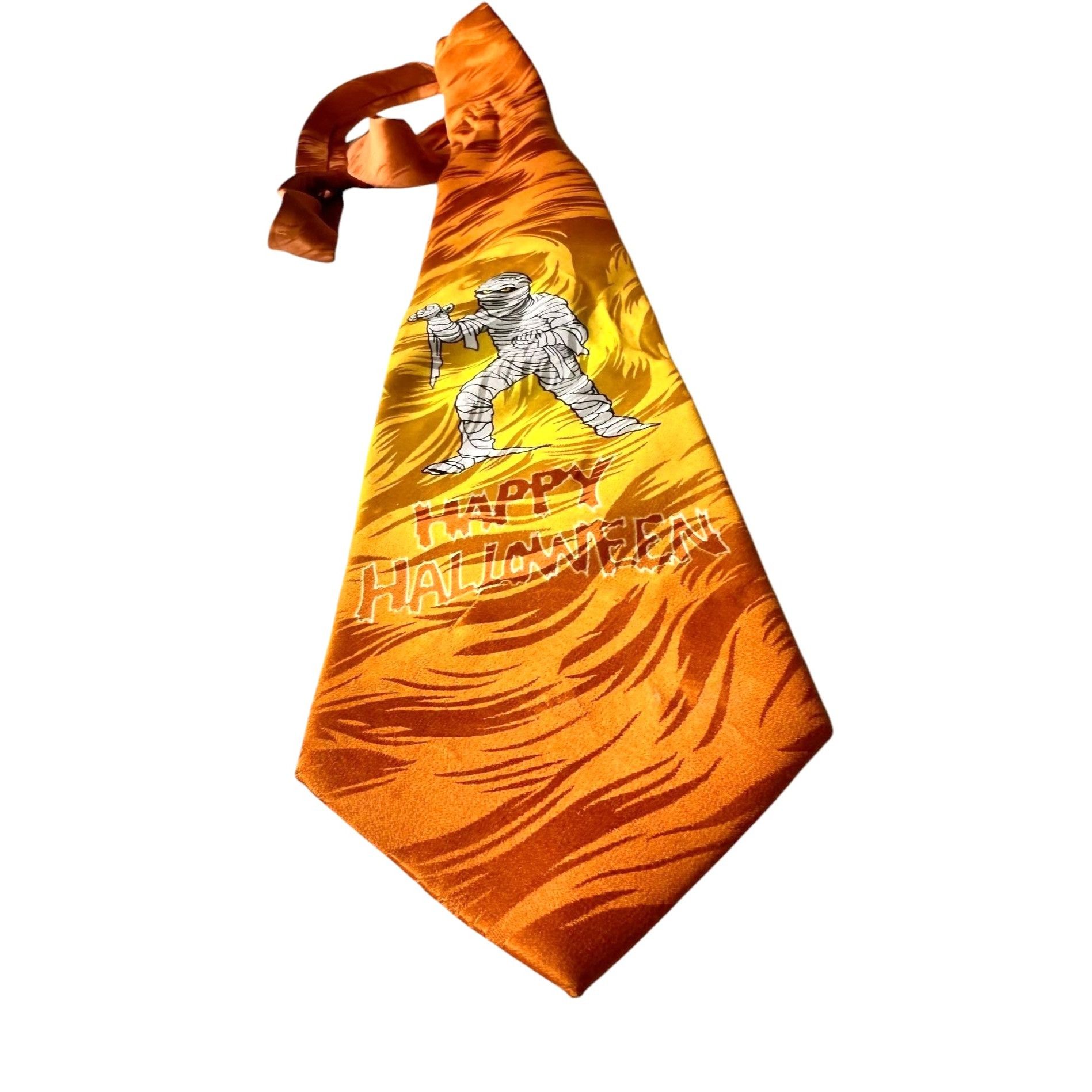 Handmade × Vintage Happy Halloween Mummy Necktie Vintage Keith Daniels Silk Tri Size ONE SIZE - 5 Thumbnail