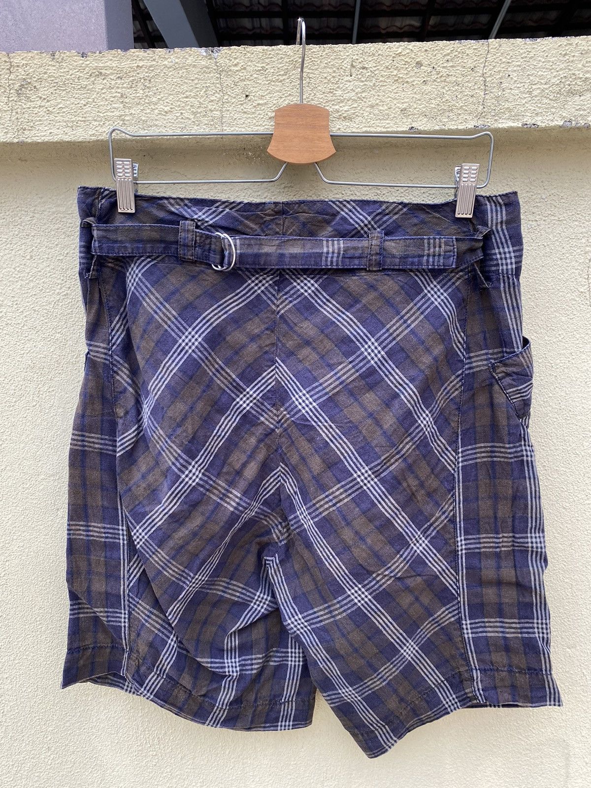 Vintage vintage blue tartan short Size US 32 / EU 48 - 4 Thumbnail