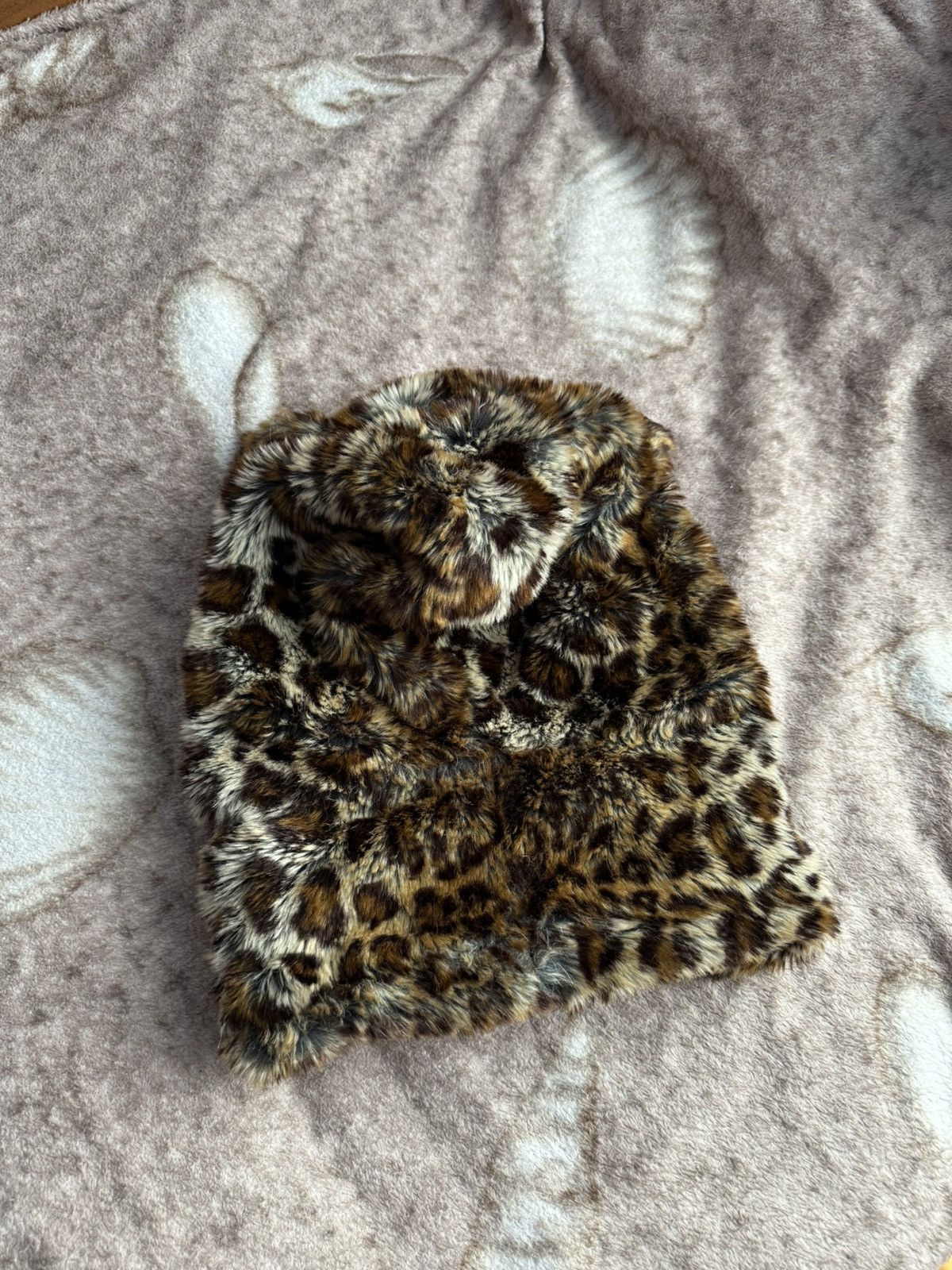 Japanese Brand Vintage Leopard Print Faux Fur Hood Size ONE SIZE - 5 Thumbnail