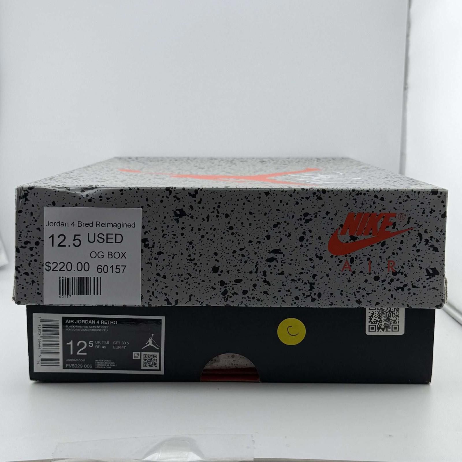 Nike Nike Air Jordan 4 Bred Reimagined Black/Red-Cement Grey 12.5 Size US 12.5 / EU 45-46 - 8 Thumbnail
