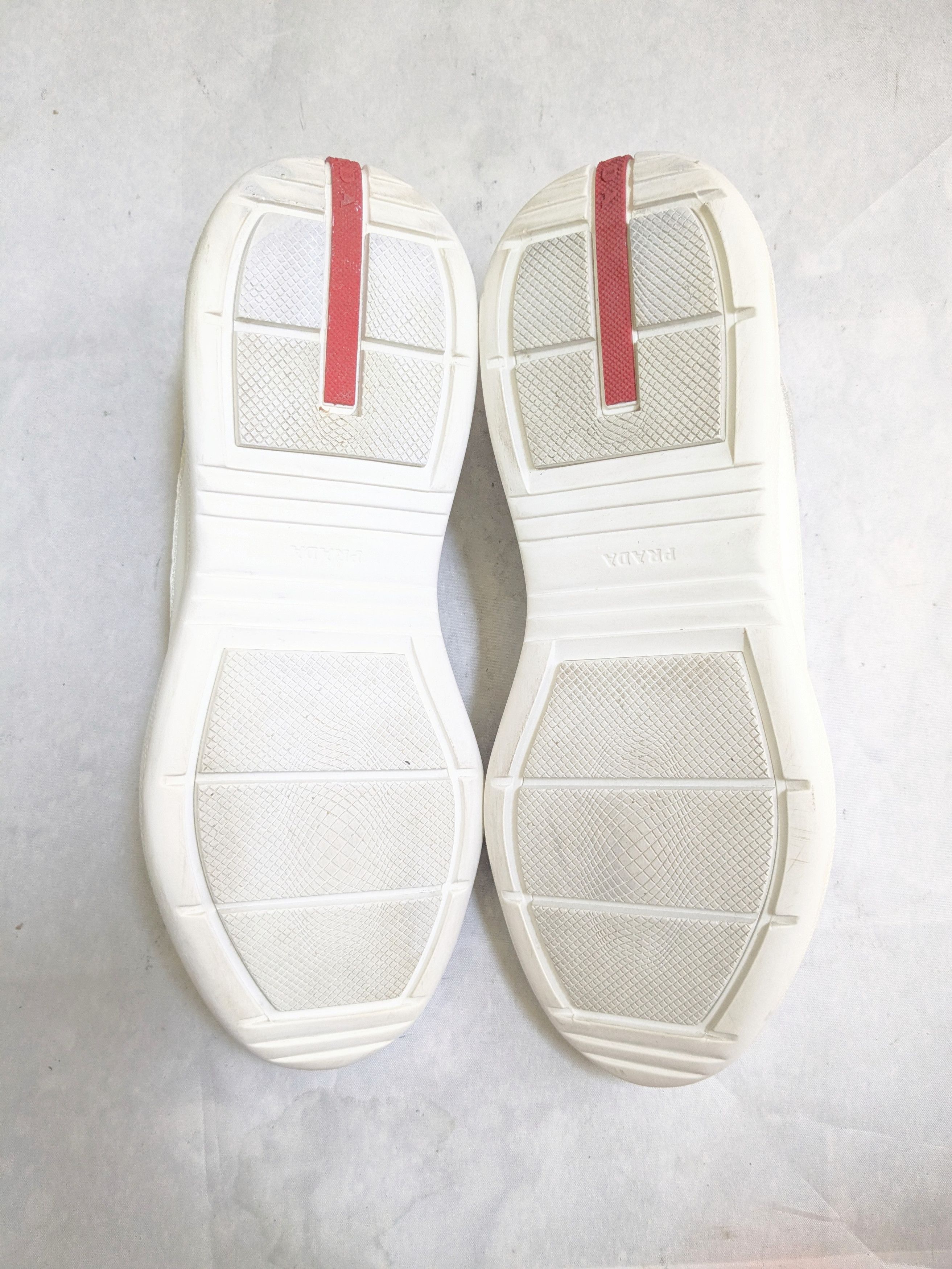 Prada Prada America's Cup Sneakers White 10 Silver Red Low Size US 10 / EU 43 - 12 Thumbnail