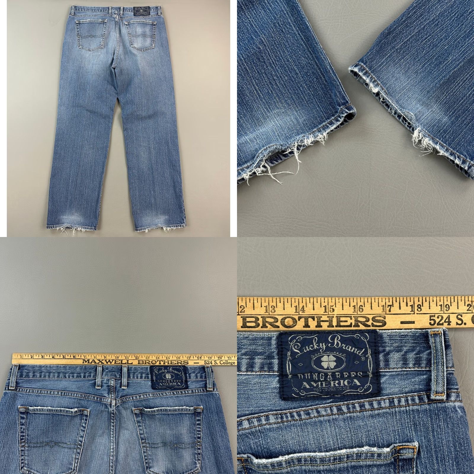 Lucky Brand Vintage Lucky Brand Dungaree Jeans Mens 38x32 Medium Wash Regular Bootcut Y2K Mens Jeans Blue 90s Cowboy Hipster Retro USA Size US 38 / EU 54 - 9 Thumbnail