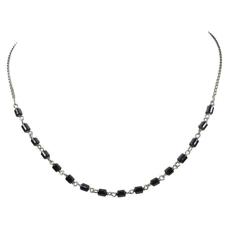 Handmade Mexican Handmade Sterling Silver Hematite Bead Necklace Size ONE SIZE - 1 Thumbnail
