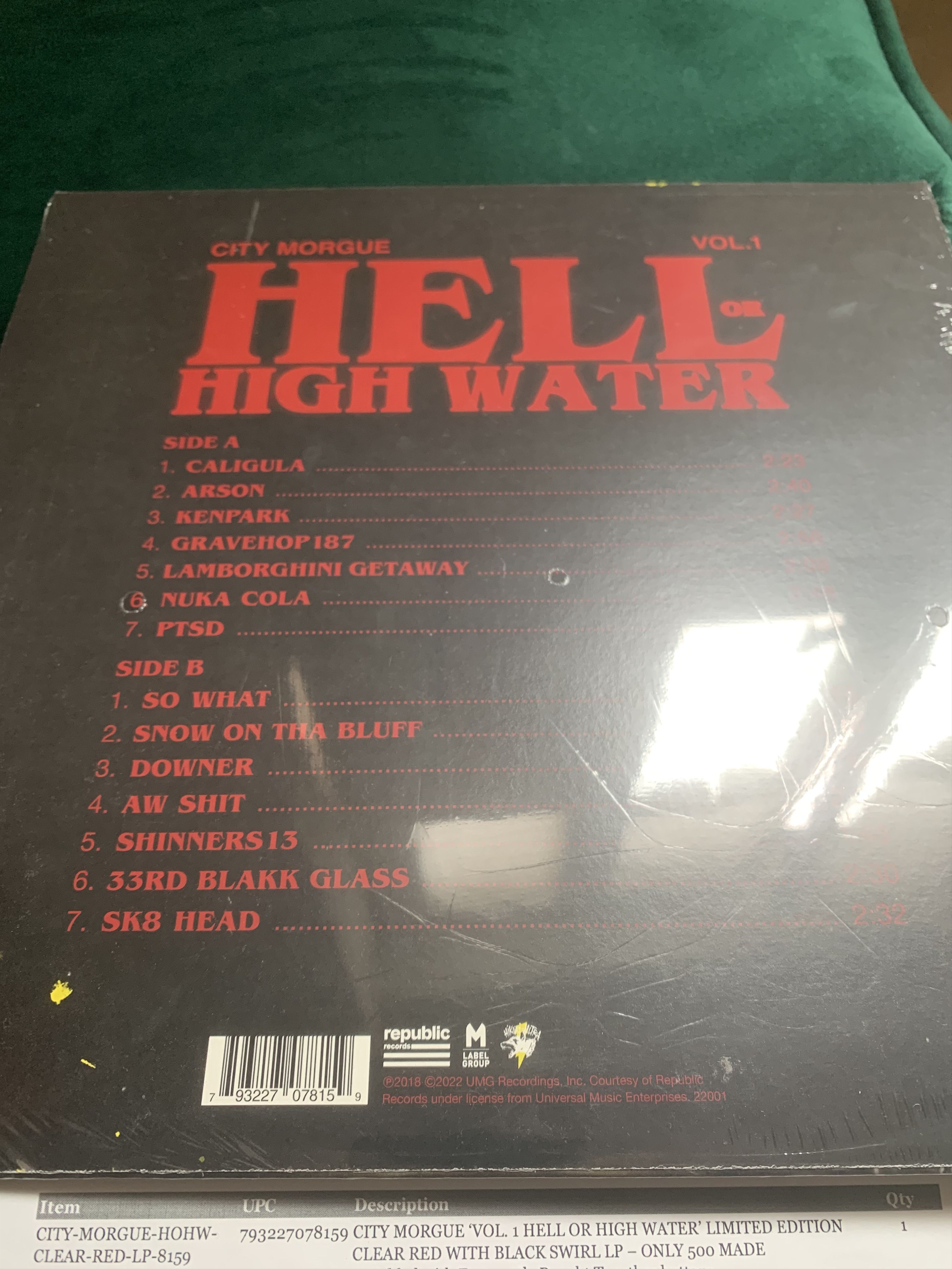 City Morgue Only 500 made City morgue hell high water vol.1 vinyl album Size ONE SIZE - 4 Thumbnail