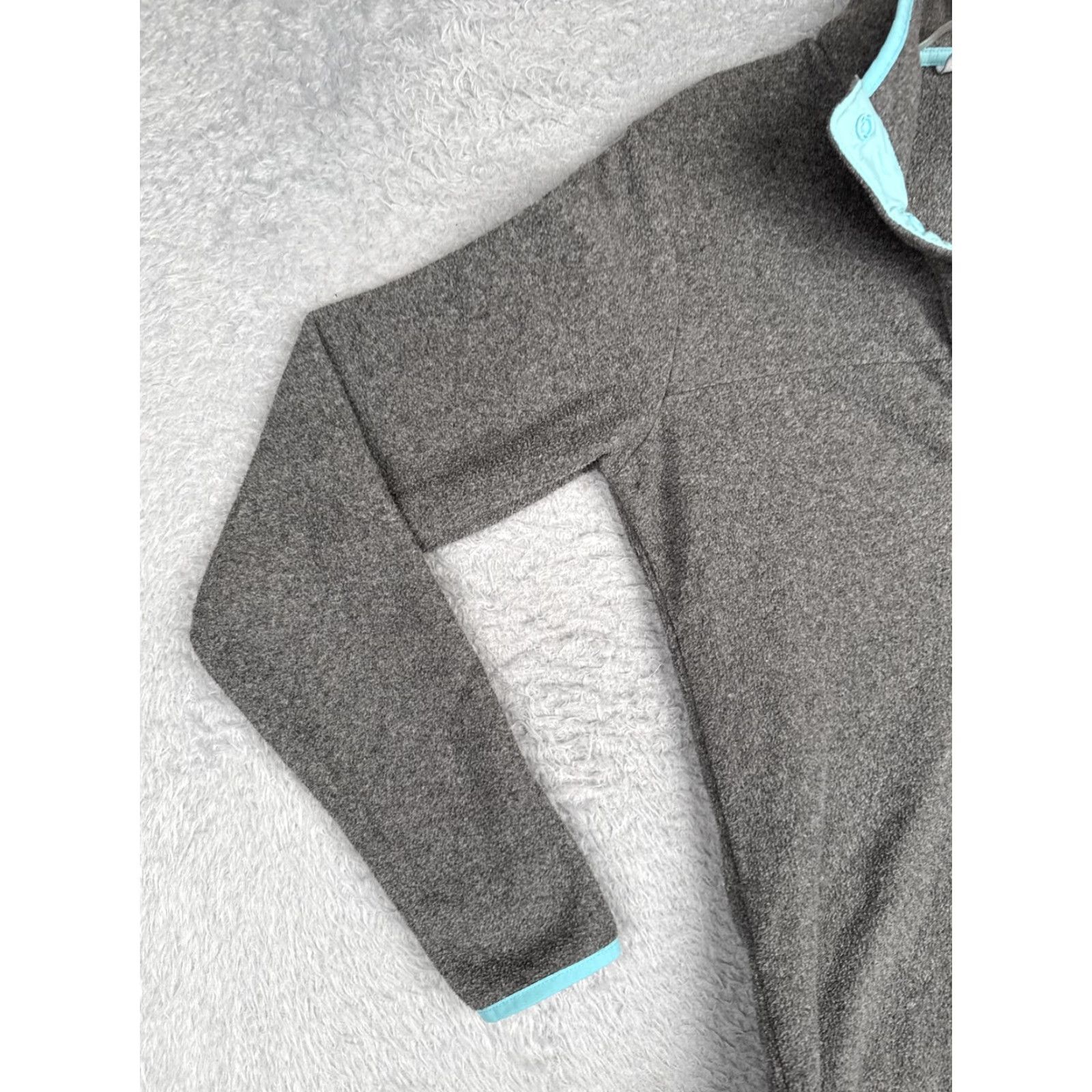 AQUA Columbia Sweater Womens Small Gray Aqua Quarter Snap Fleece Pullover Fishing PFG Shirt Size S / US 4 / IT 40 - 3 Thumbnail