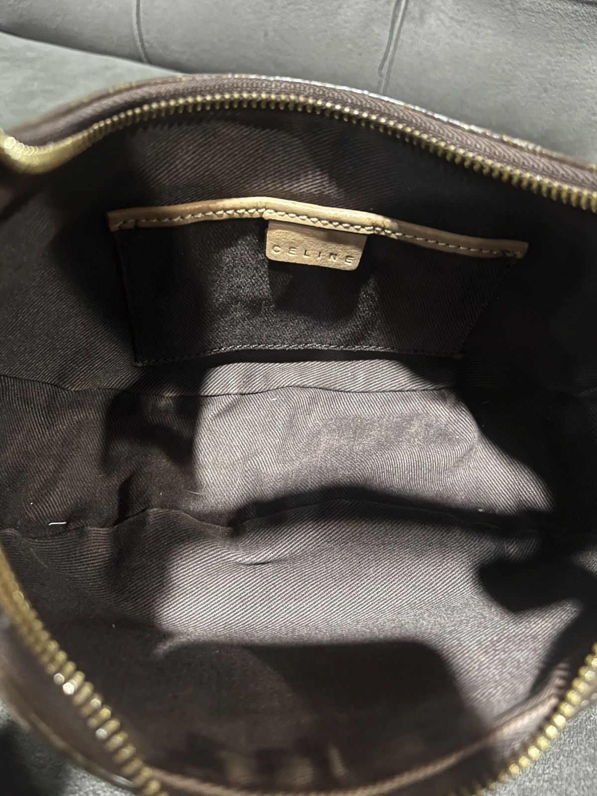 Celine Authentic CELINE Canvas Calfskin Macadam Hobo Shoulder Bag Size ONE SIZE - 14 Thumbnail