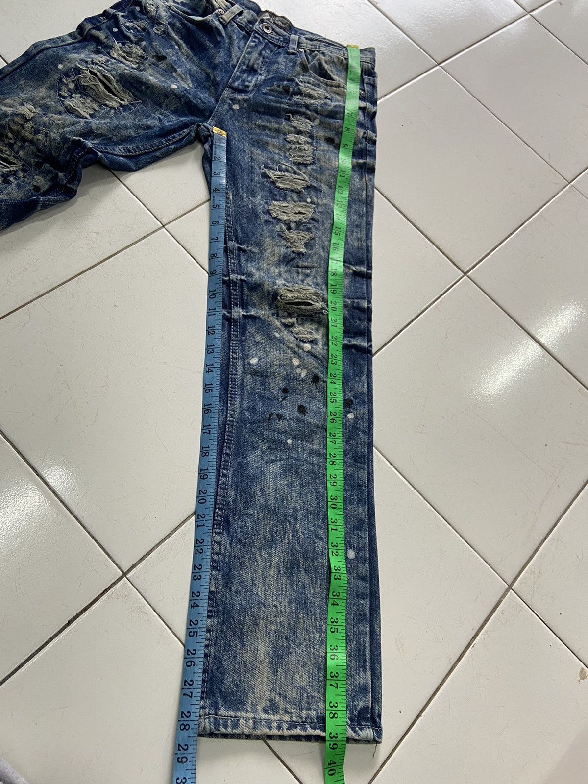 If Six Was Nine ROAD NARROWS DISTRESSED PAINTED STYLE DENIM JEANS Size US 28 / EU 44 - 16 Thumbnail