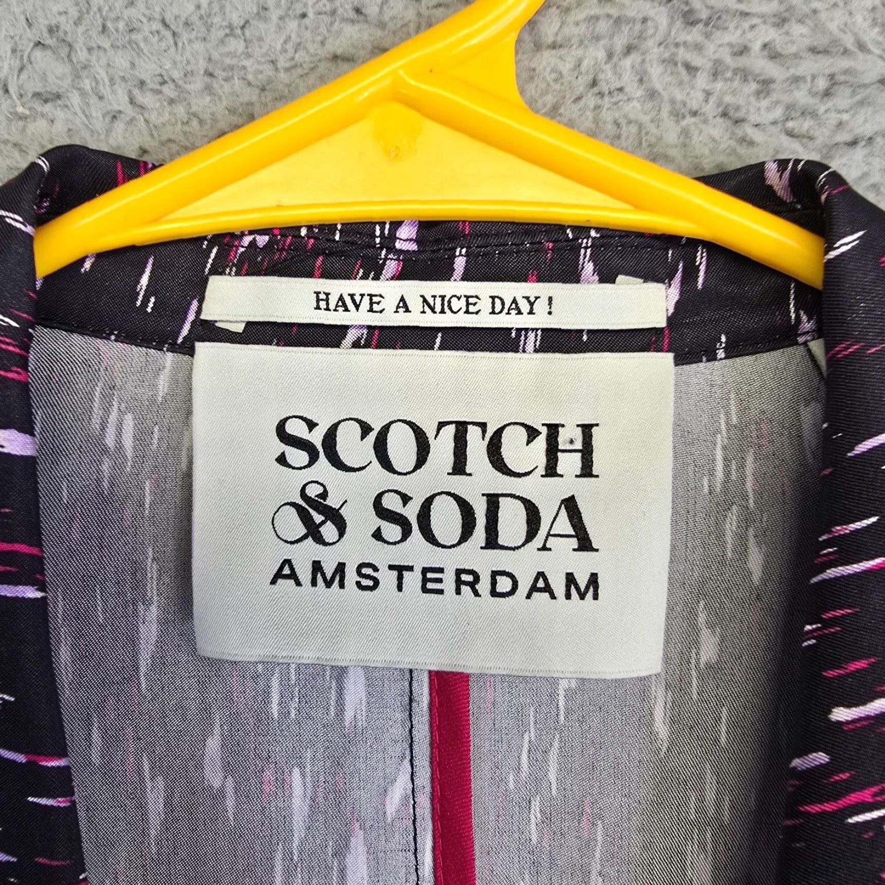 VINTAGE Scotch Soda Blazer Womens XS Satin Black Long Sleeve