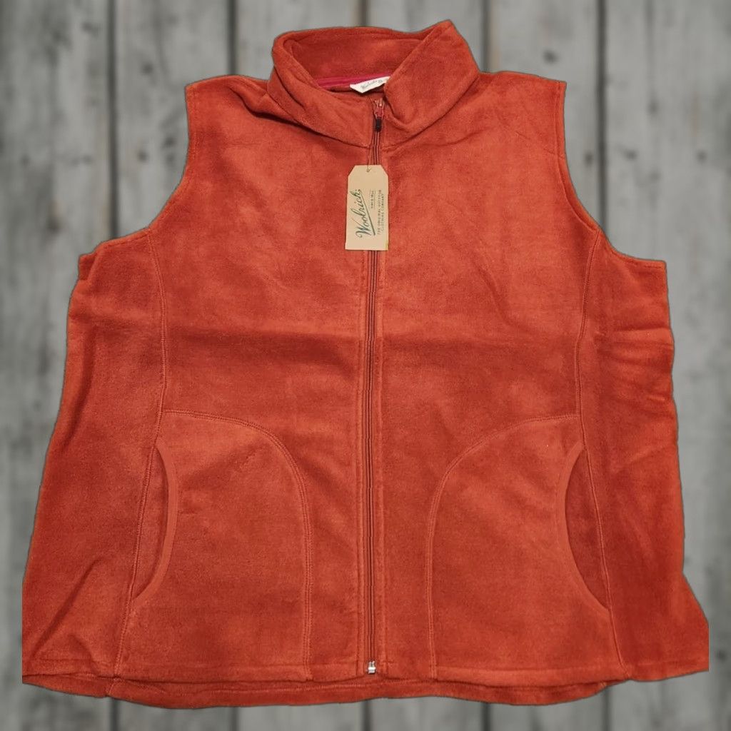 Vintage Woolrich Vest Womens 2XL Red Fleece Full Zip Side Pocket NEW Size XXL / US 16-18 / IT 52-54 - 1 Thumbnail