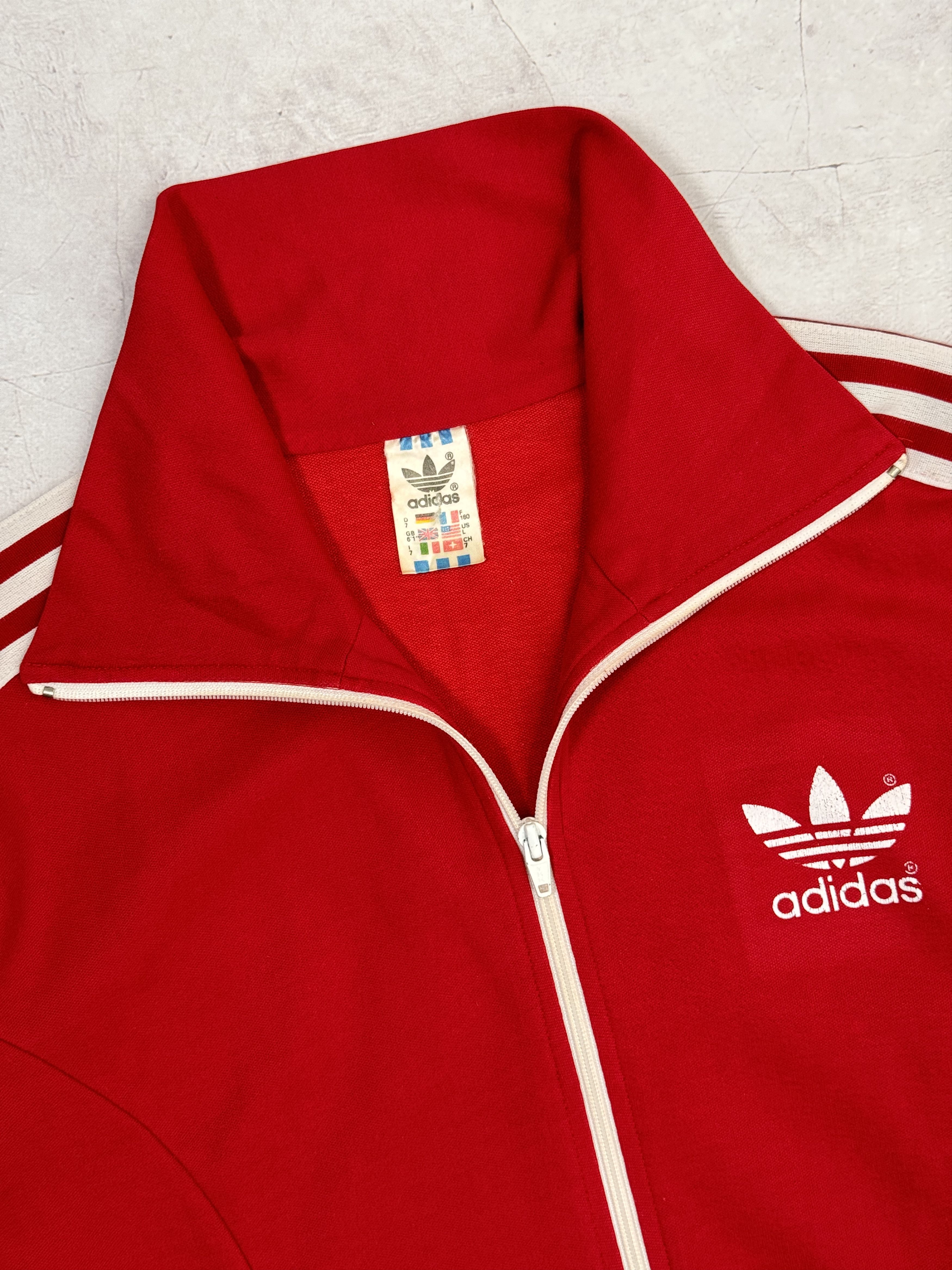 Adidas 80s Adidas Track Jacket HONG KONG Red Color & White Stripes Size US M / EU 48-50 / 2 - 3 Thumbnail