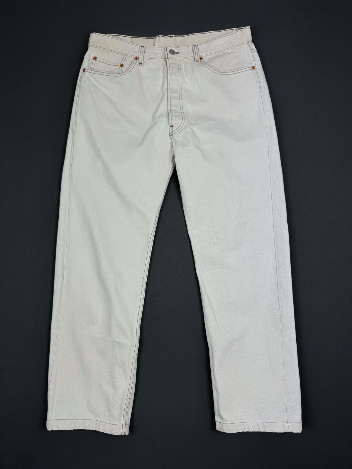 Levi's 90’s Vintage Faded Levi’s 501 White Jeans Pants Made in USA Size US 38 / EU 54 - 3 Thumbnail