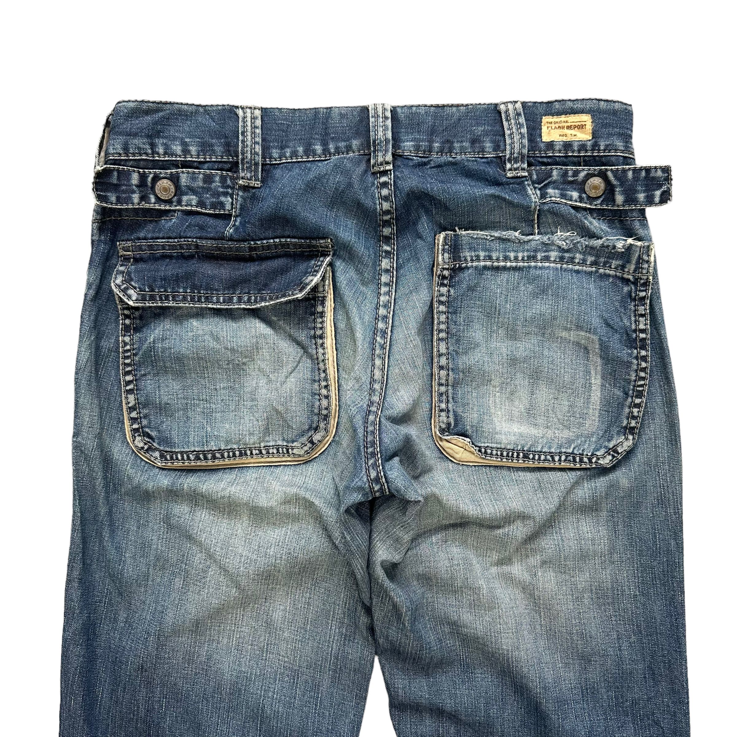 Japanese Brand FLASH REPORT VINTAGE FATIGUES DENIM PANTS #8503-012 Size US 31 - 12 Thumbnail