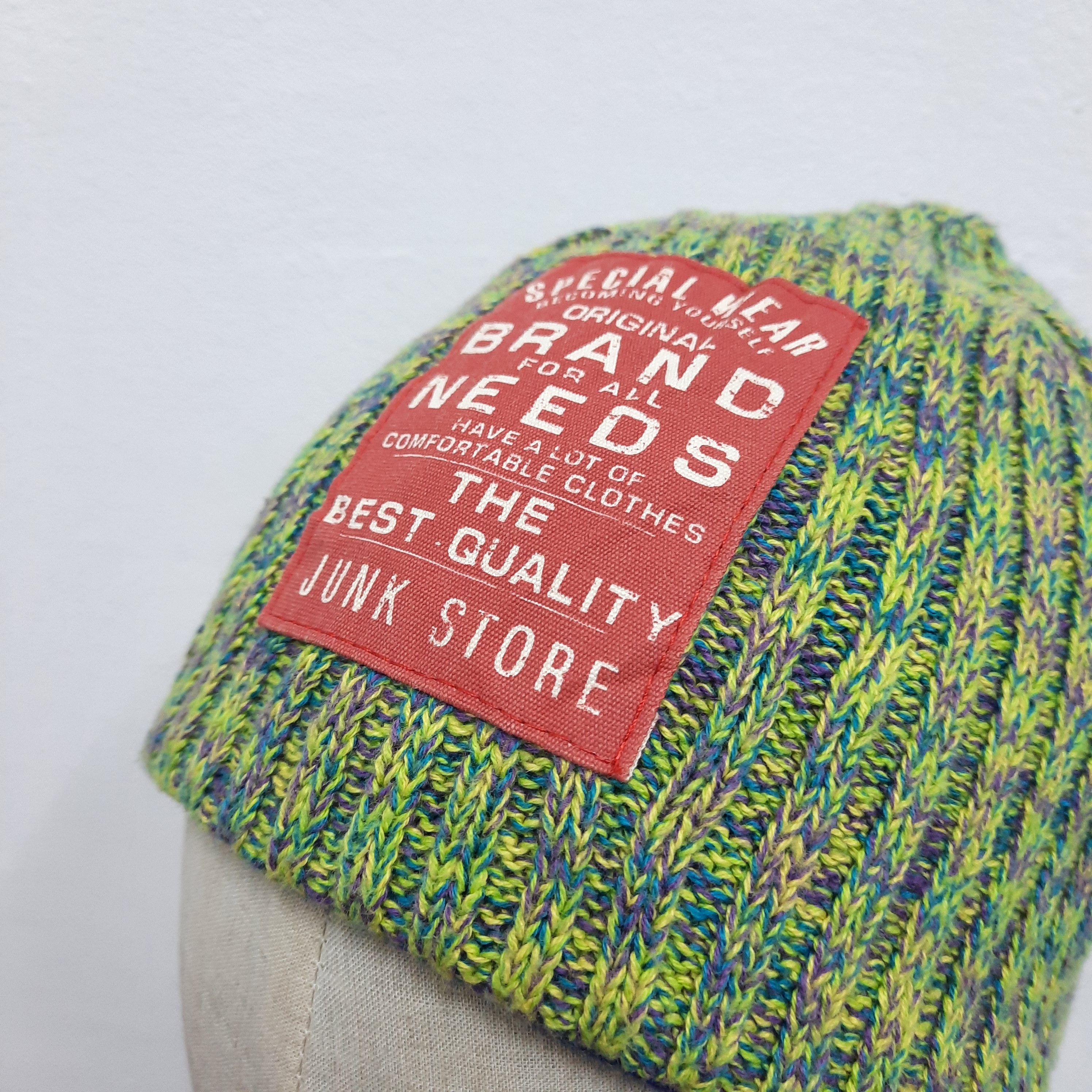Blue Blue Japan 🪭 Japanese brand junkstore big patch pull on beanie hat Size ONE SIZE - 3 Thumbnail