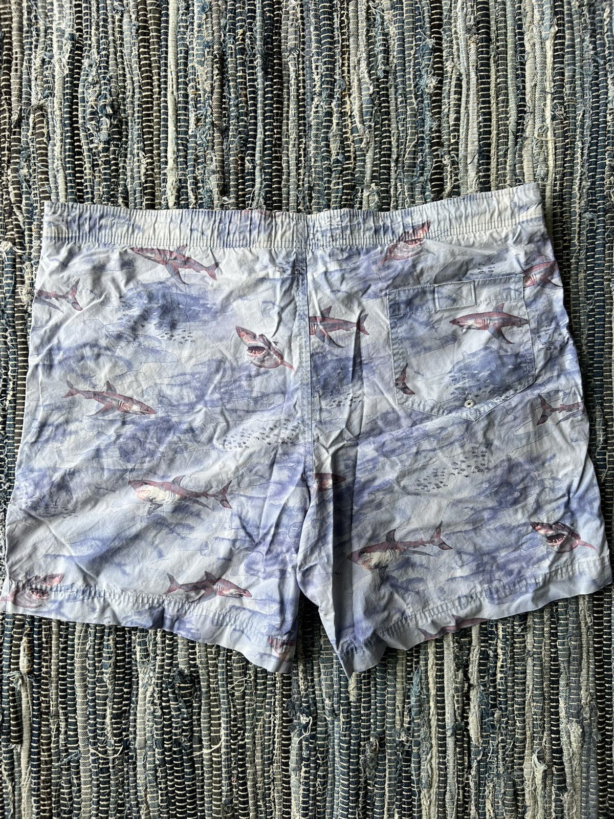 Polo Ralph Lauren × Ralph Lauren Sport Vintage Polo Sport RL Shark Printed Swim Trunks Shorts Size US 34 / EU 50 - 2 Thumbnail
