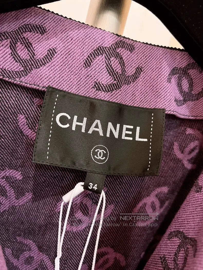 Chanel Chanel 22S spring and summer full logo denim jacket four-p Size XXS / US 00 / IT 34 - 6 Thumbnail