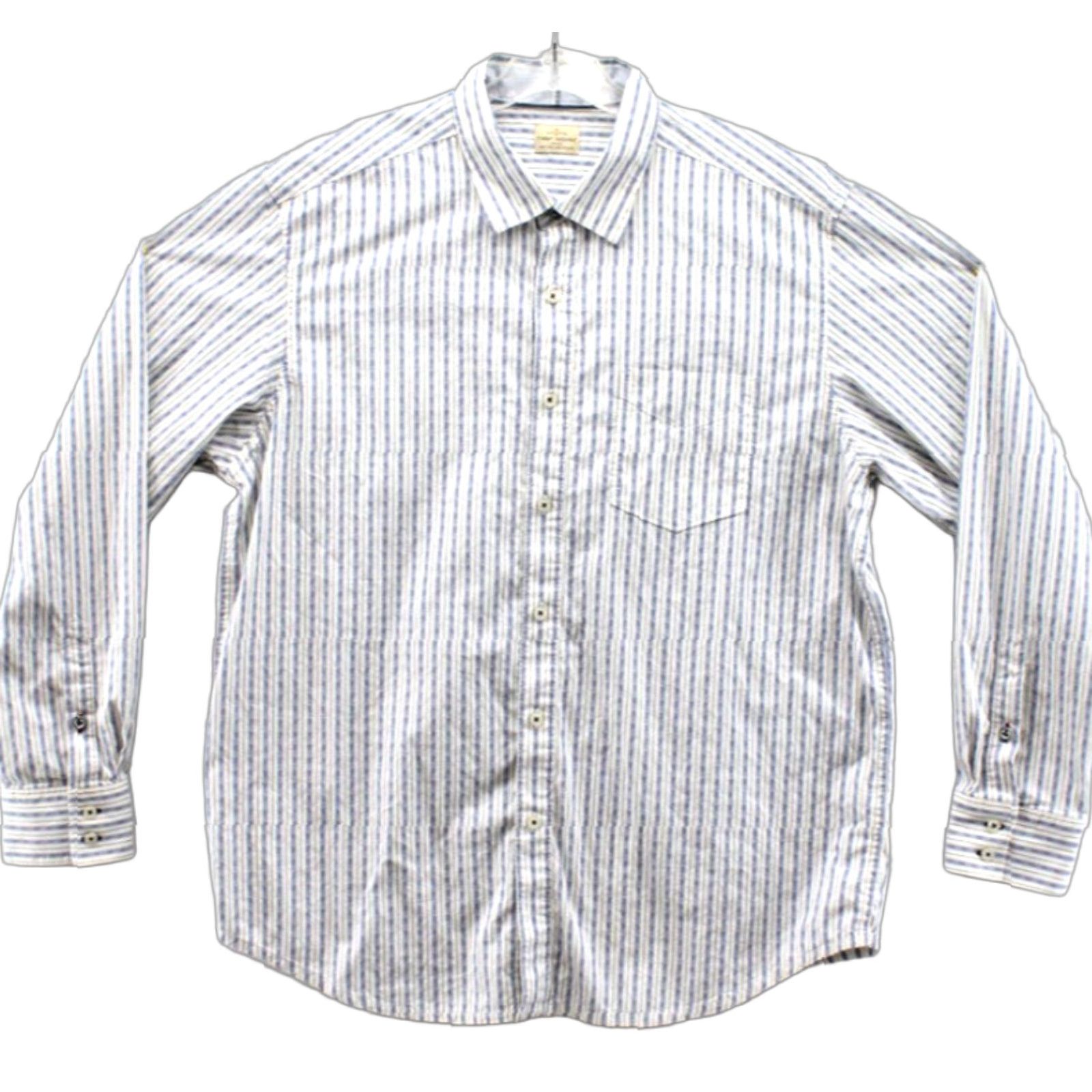 Tommy Bahama Tommy Bahama Shirt Men's XL Blue Stripe Flip Cuff Long Sleeve Hidden Button Down Size US XL / EU 56 / 4 - 1 Thumbnail