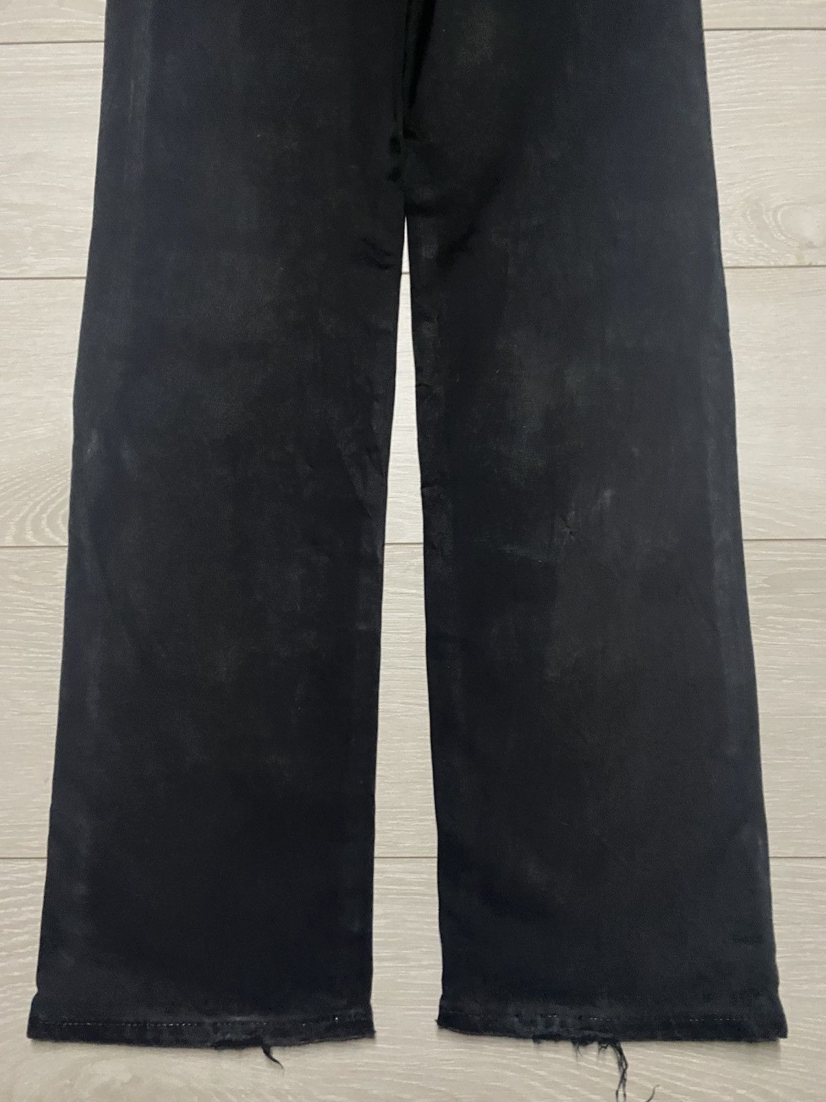 Edwin Vintage Edwin 403 W Flex Black Denim Distressed Loose Jeans Size US 31 - 6 Thumbnail