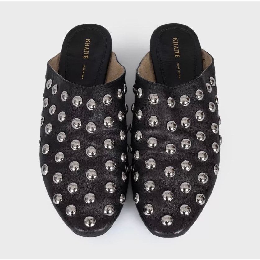 KHAITE Khaite The Otto Black Leather Clogs - Size 38.5 Size US 8.5 / IT 38.5 - 3 Thumbnail