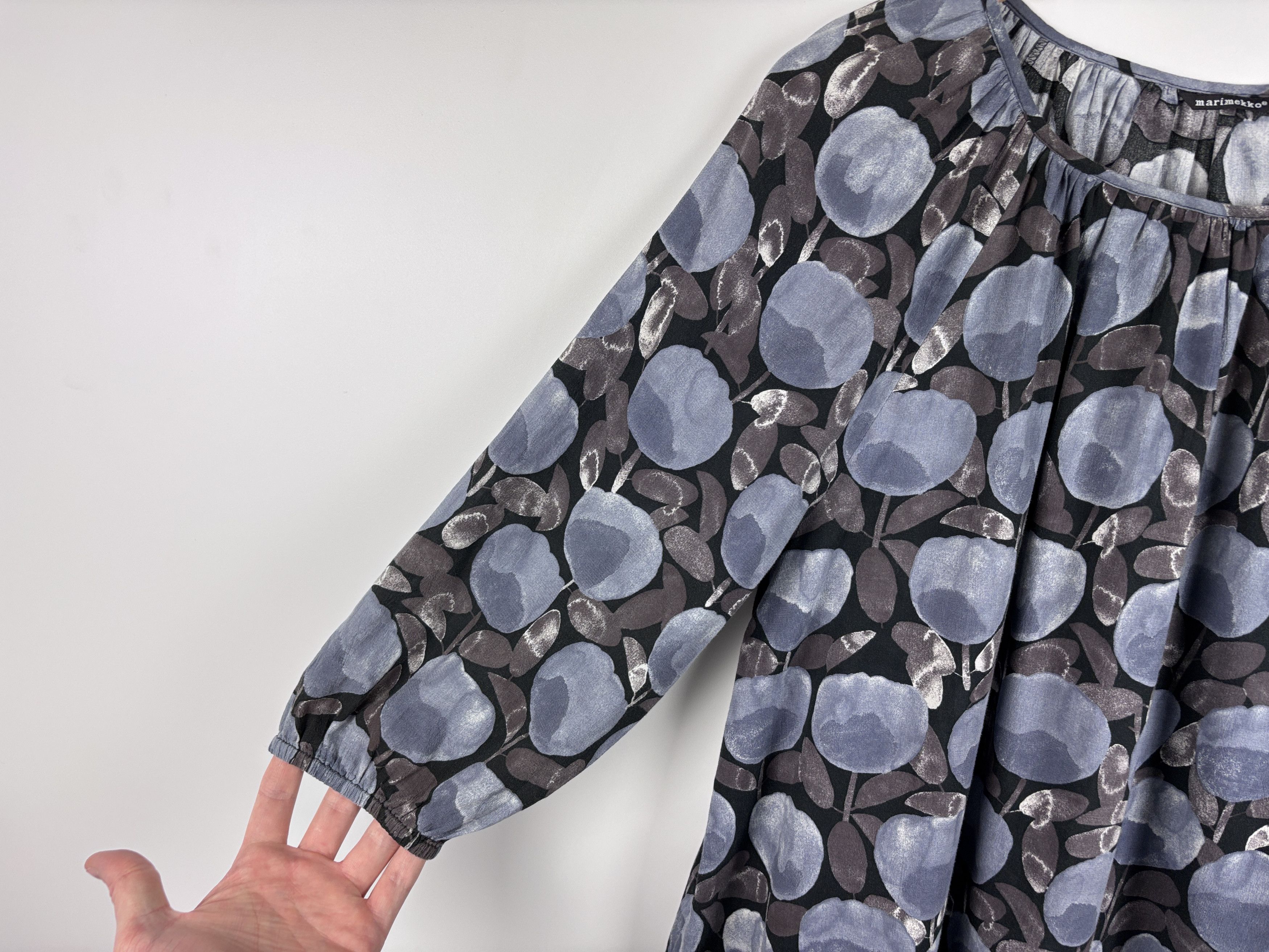 Marimekko Womens Marimekko Floral Blouse Cotton Top Blue Size M Size M / US 6-8 / IT 42-44 - 4 Thumbnail
