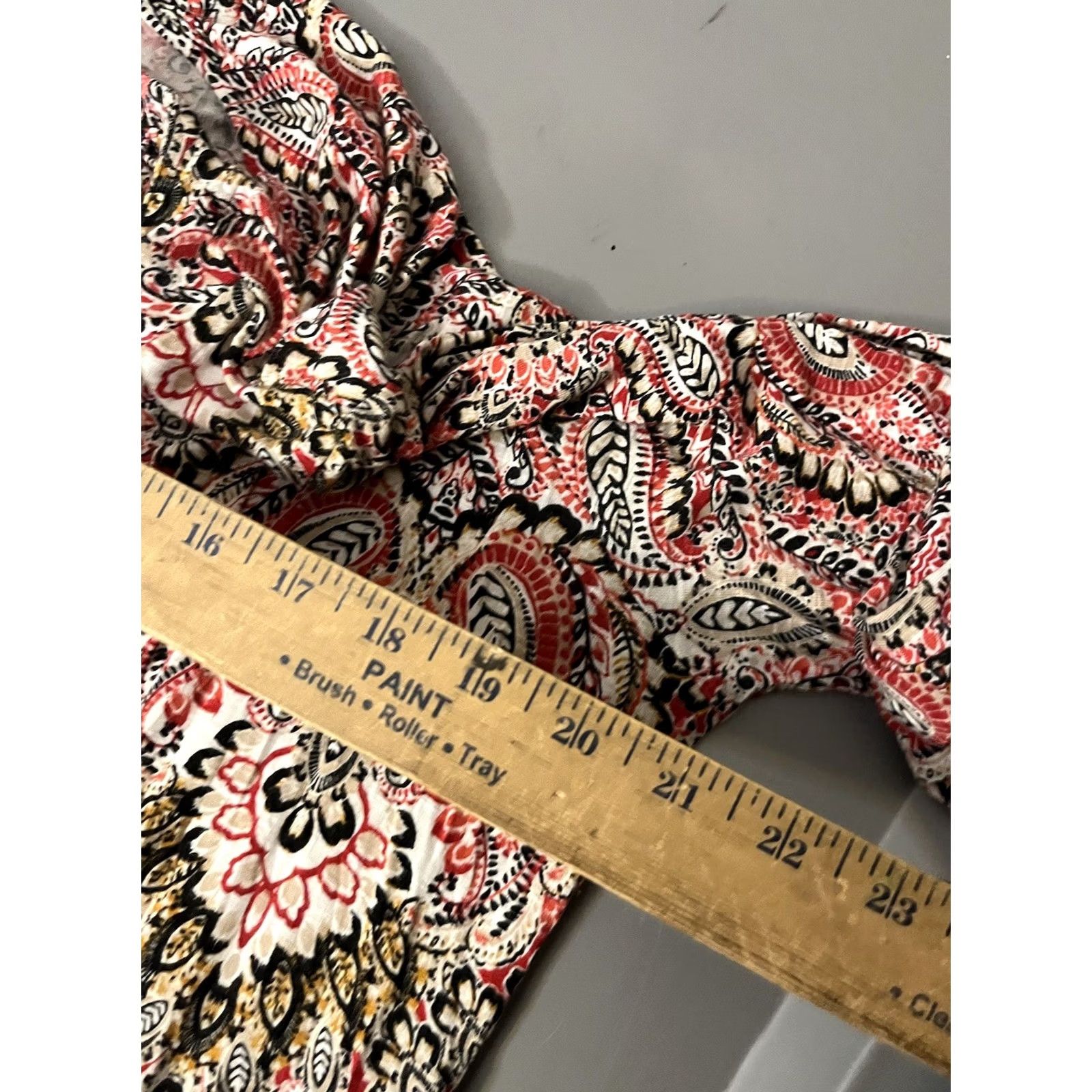 Croft & Barrow - Keep exact spelling and capitalization - Croft & Barrow, Womens, 3/4 Sleeve, Cotton, Paisley, Floral, Multicolor, Shirt, XL Size XL / US 12-14 / IT 48-50 - 5 Thumbnail