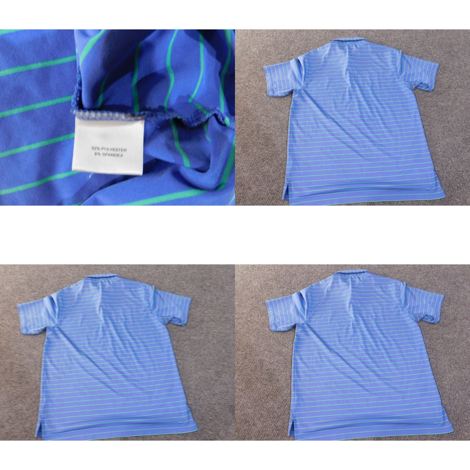 Peter Millar Peter Millar Polo Mens Large Striped Blue Summer Comfort Classic Golf Short Sleeve Knit Stretch Logo Button Collar Shirt Size US L / EU 52-54 / 3 - 8 Thumbnail