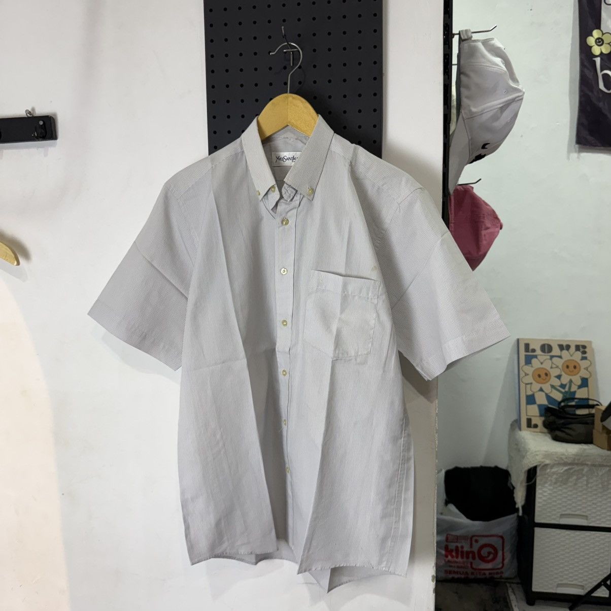 Yves Saint Laurent Vintage YvesSaintLaurent stripe pocket shortsleeve shirt Size US L / EU 52-54 / 3 - 1 Thumbnail