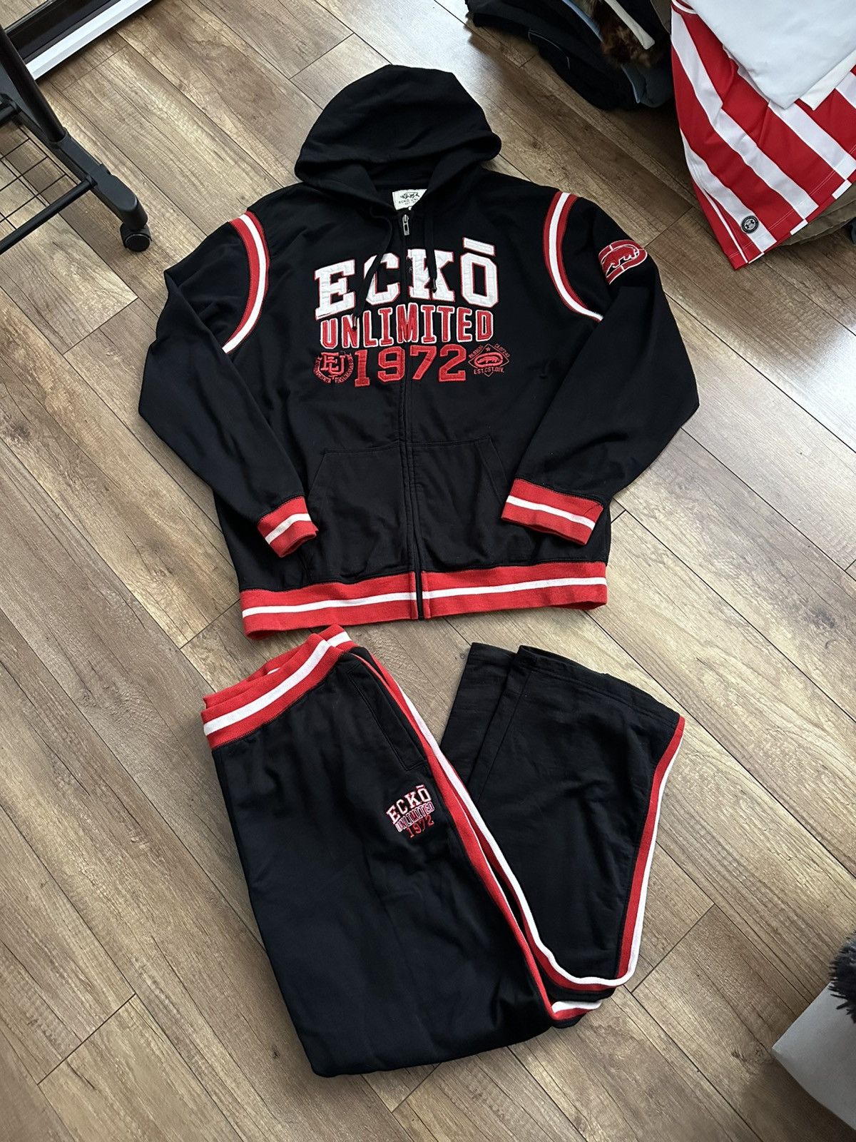 Ecko Unltd. Ecko Unltd. Vintage Suit Joggers and Zip Hoodie 90s Size US XXL / EU 58 / 5 - 2 Thumbnail