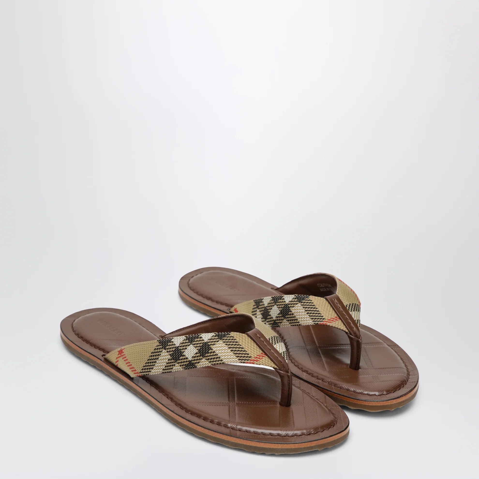 Burberry o1d2blof0426 Check Nylon-Blend Sandals Slippers Size US 7 / IT 37 - 2 Thumbnail