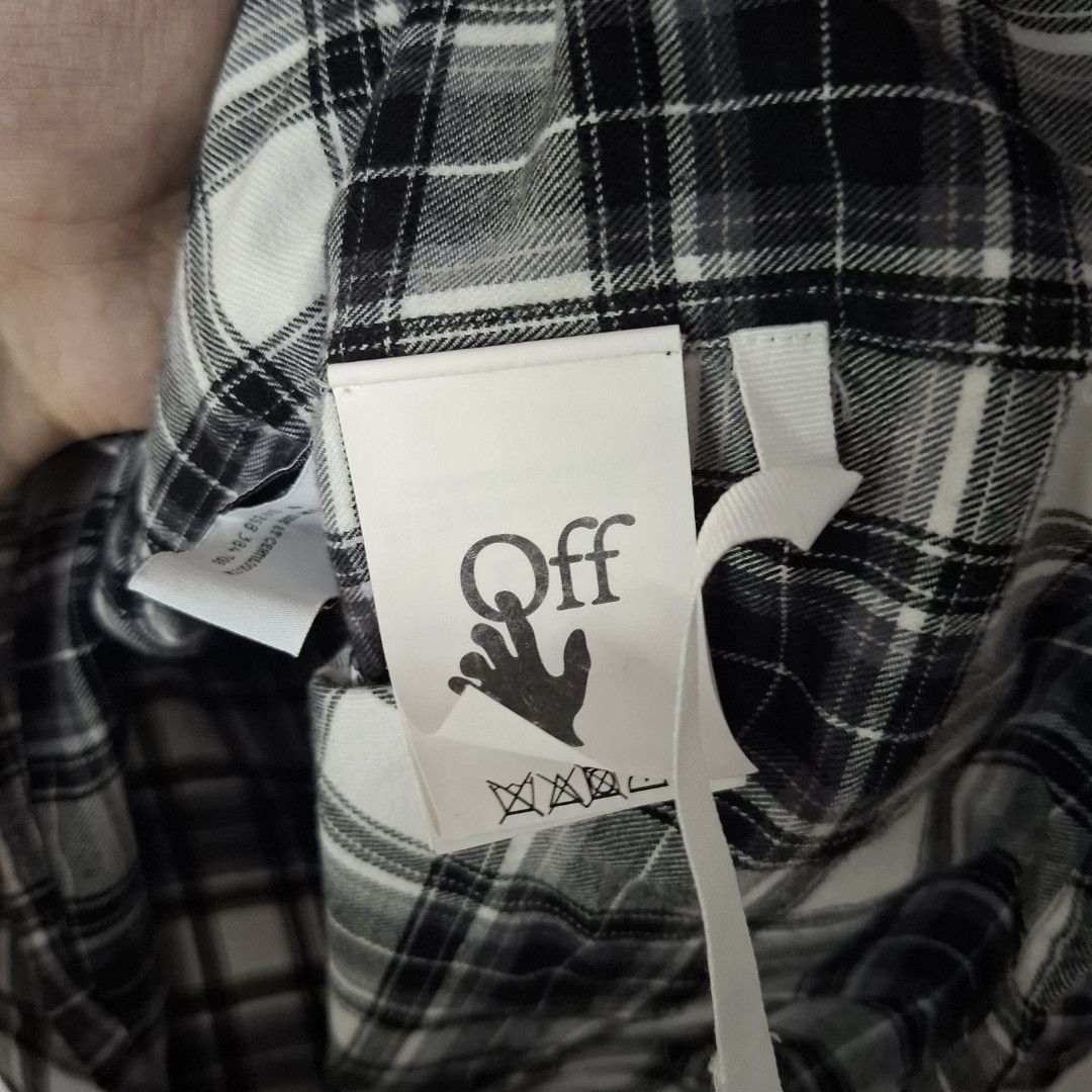 Off-White OFF-WHITE Black & White Checked Arrow Flannel Plaid Shirt Size US S / EU 44-46 / 1 - 8 Thumbnail