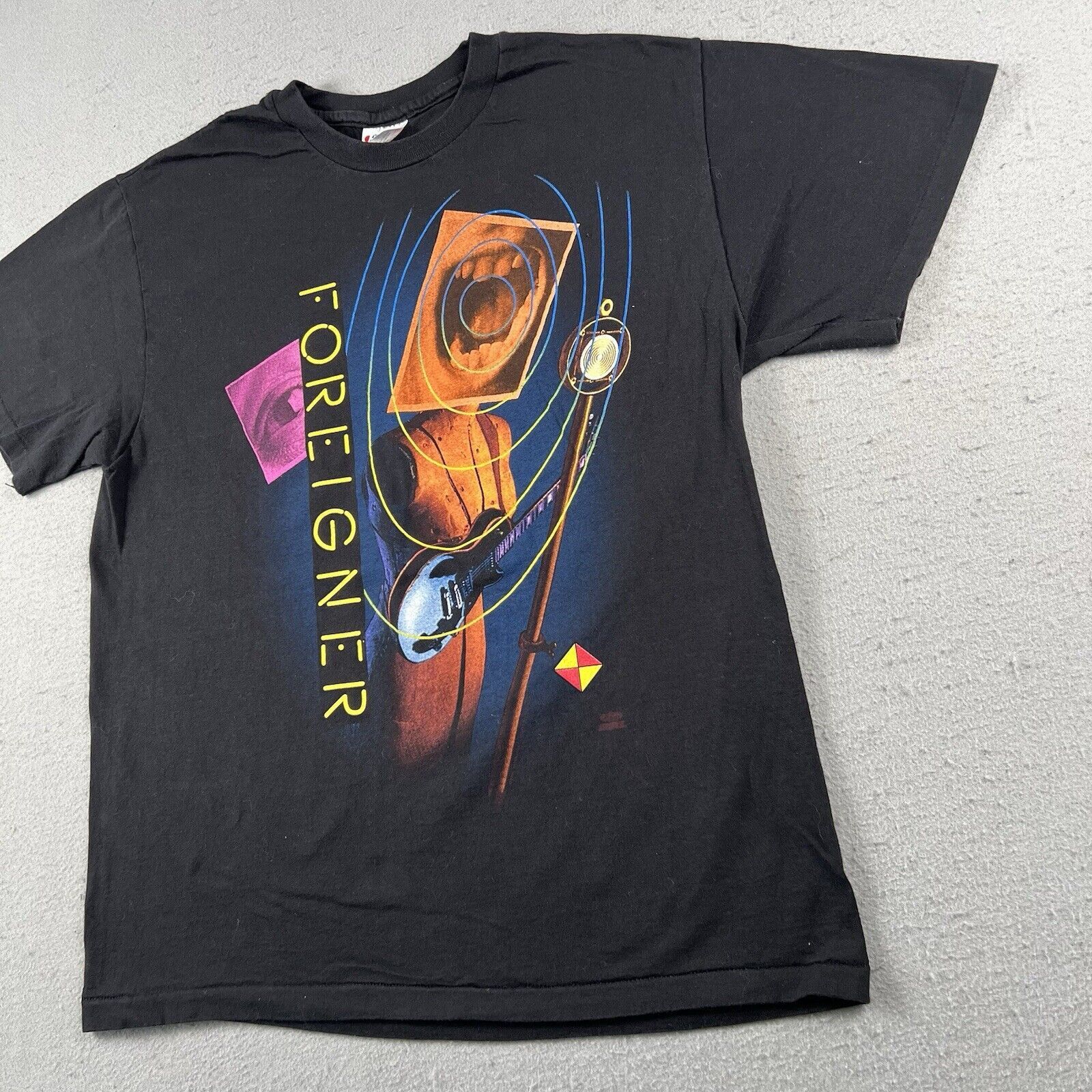 Hanes 1992 Foreigner Reunion World Tour Shirt Large Black Size US L / EU 52-54 / 3 - 9 Thumbnail