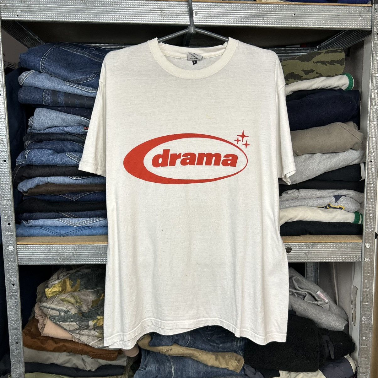 Vintage Mens Drama Call Big logo merch streetwear tee Size US L / EU 52-54 / 3 - 1 Thumbnail