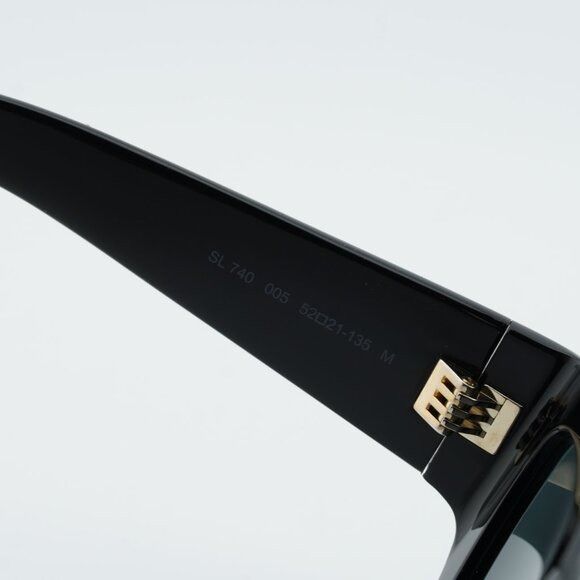 Saint Laurent Paris Saint Laurent SL740 005 Sunglasses Shiny Black Square Frame Size ONE SIZE - 6 Thumbnail