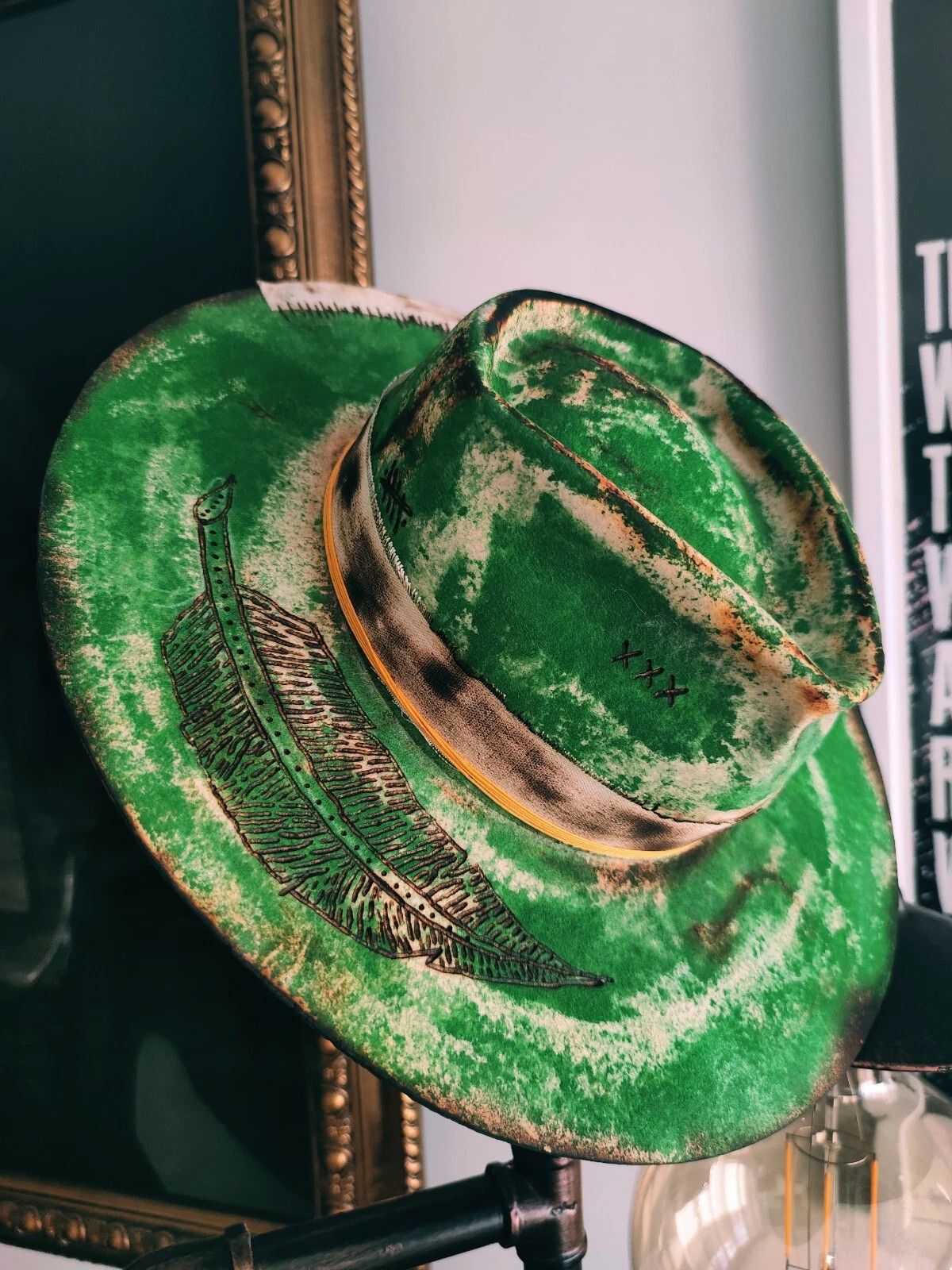Other Share Fedora Hat Custom Felt Green Fouquet M 58cm 7 1/4 Size 32 - 1 Thumbnail