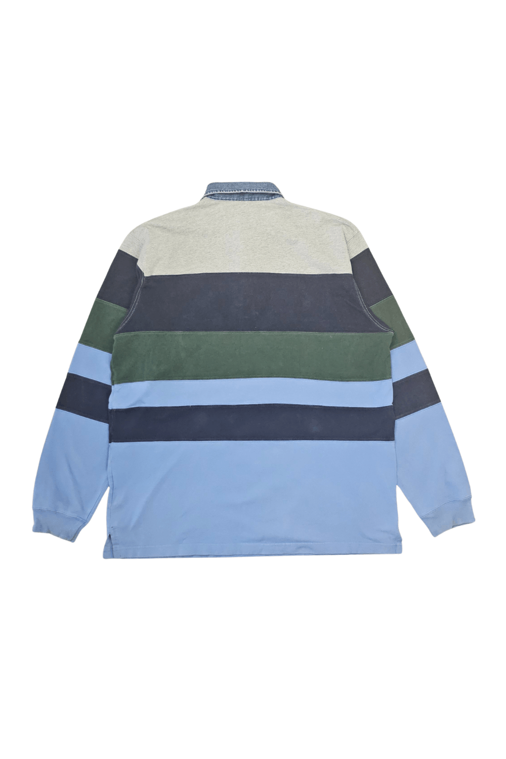 Polo Ralph Lauren 1993 PRL Multi-Stripe Rugby - Denim Collar - Hong Kong Made Size US XL / EU 56 / 4 - 7 Thumbnail