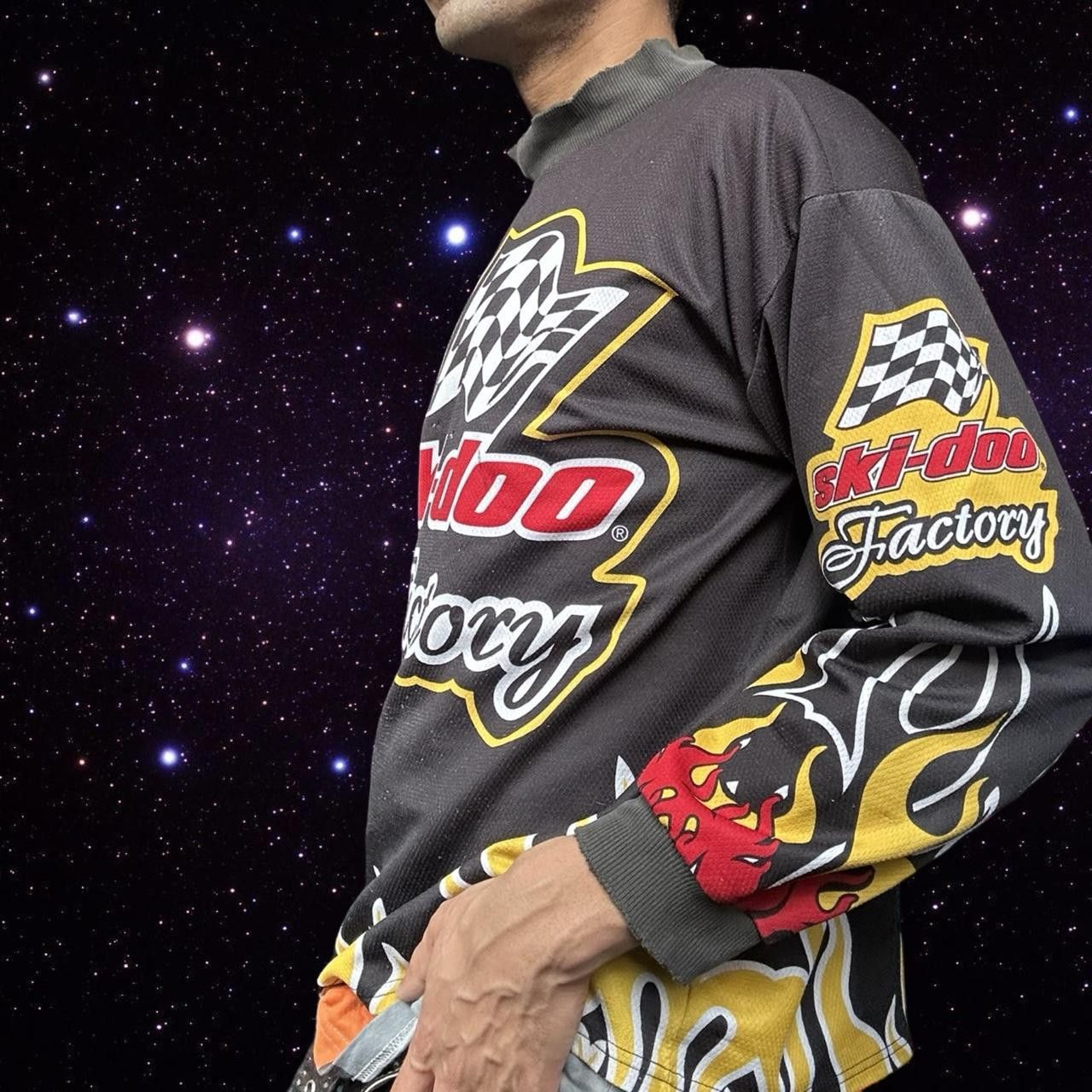 Ski-Doo Vintage Ski Doo Black Flame Motocross Racing Jersey - XXL Size US XXL / EU 58 / 5 - 5 Thumbnail
