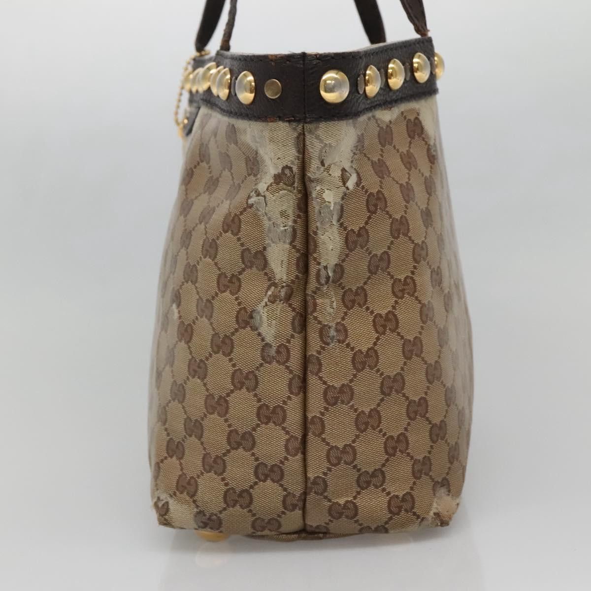 Gucci GUCCI GG Crystal Tote Bag Coated Canvas Beige Gold Size ONE SIZE - 5 Thumbnail