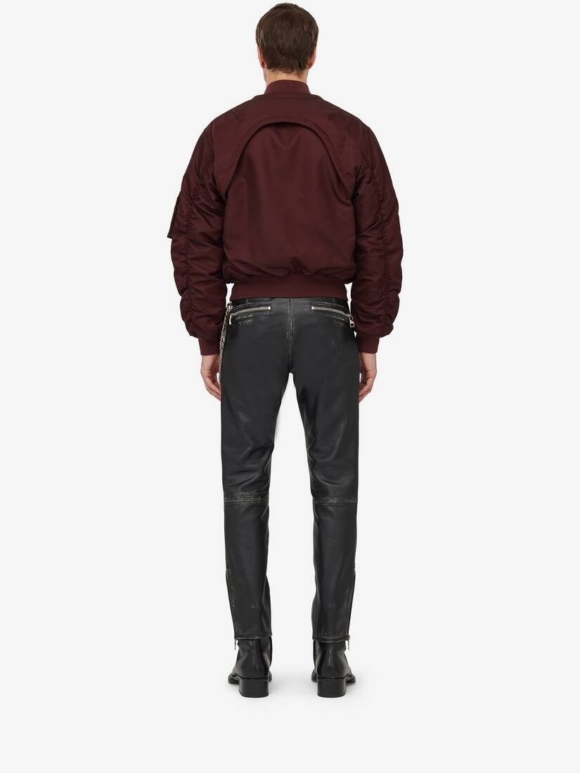 Alexander McQueen o1w1db10725 Detachable Sleeve Bomber Jacket in Bordeaux Size US M / EU 48-50 / 2 - 4 Thumbnail