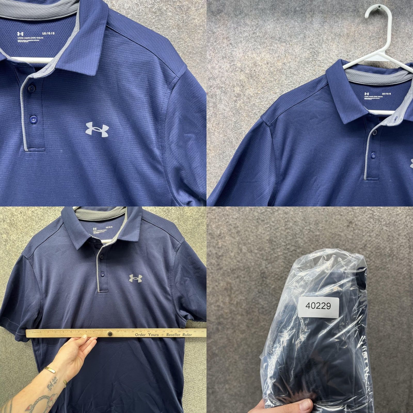 Under Armour Under Armour Polo Shirt Mens Large Blue Solid Golf Loose Fit Performance Casual Shirt Size US L / EU 52-54 / 3 - 8 Thumbnail