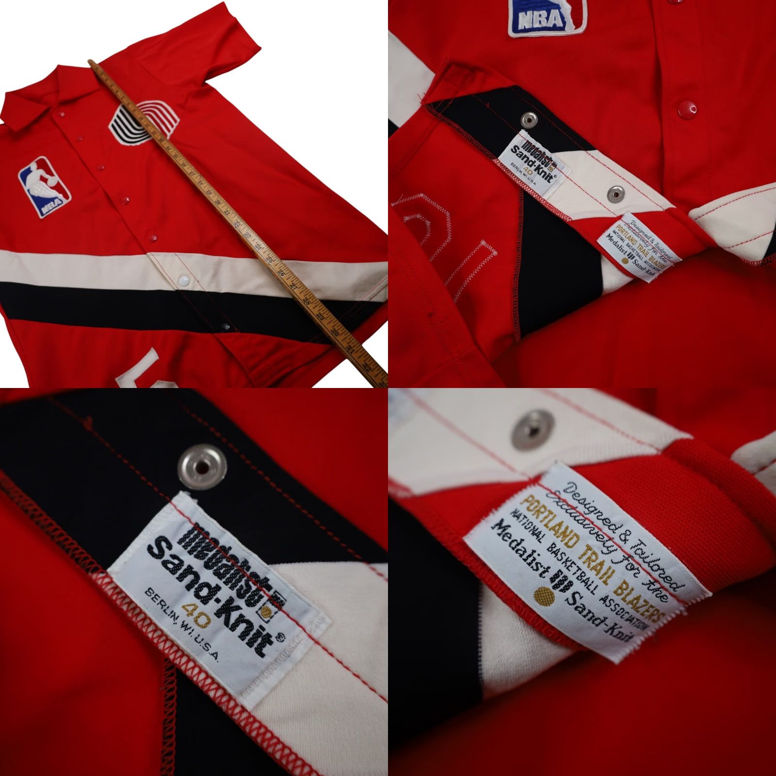 Vintage VINTAGE Medalist Portland Blazers Warm Up Shooter Jersey Mens M Red 1983-84 Game Worn Size US M / EU 48-50 / 2 - 9 Thumbnail