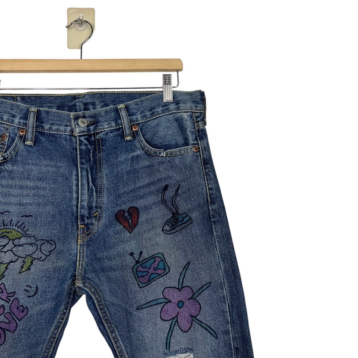 Levi's Vintage Levis 510 Custom Art distressed Denim Jeans Size US 34 / EU 50 - 5 Thumbnail