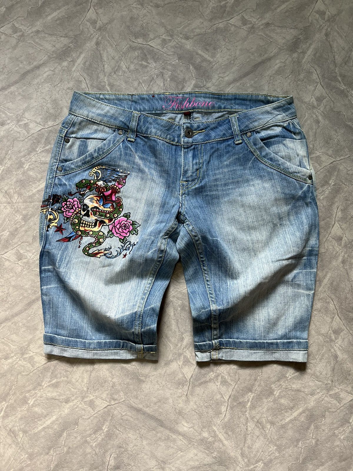 Christian Audigier FISHBONE VINTAGE SHORTS Size US 32 / EU 48 - 5 Thumbnail
