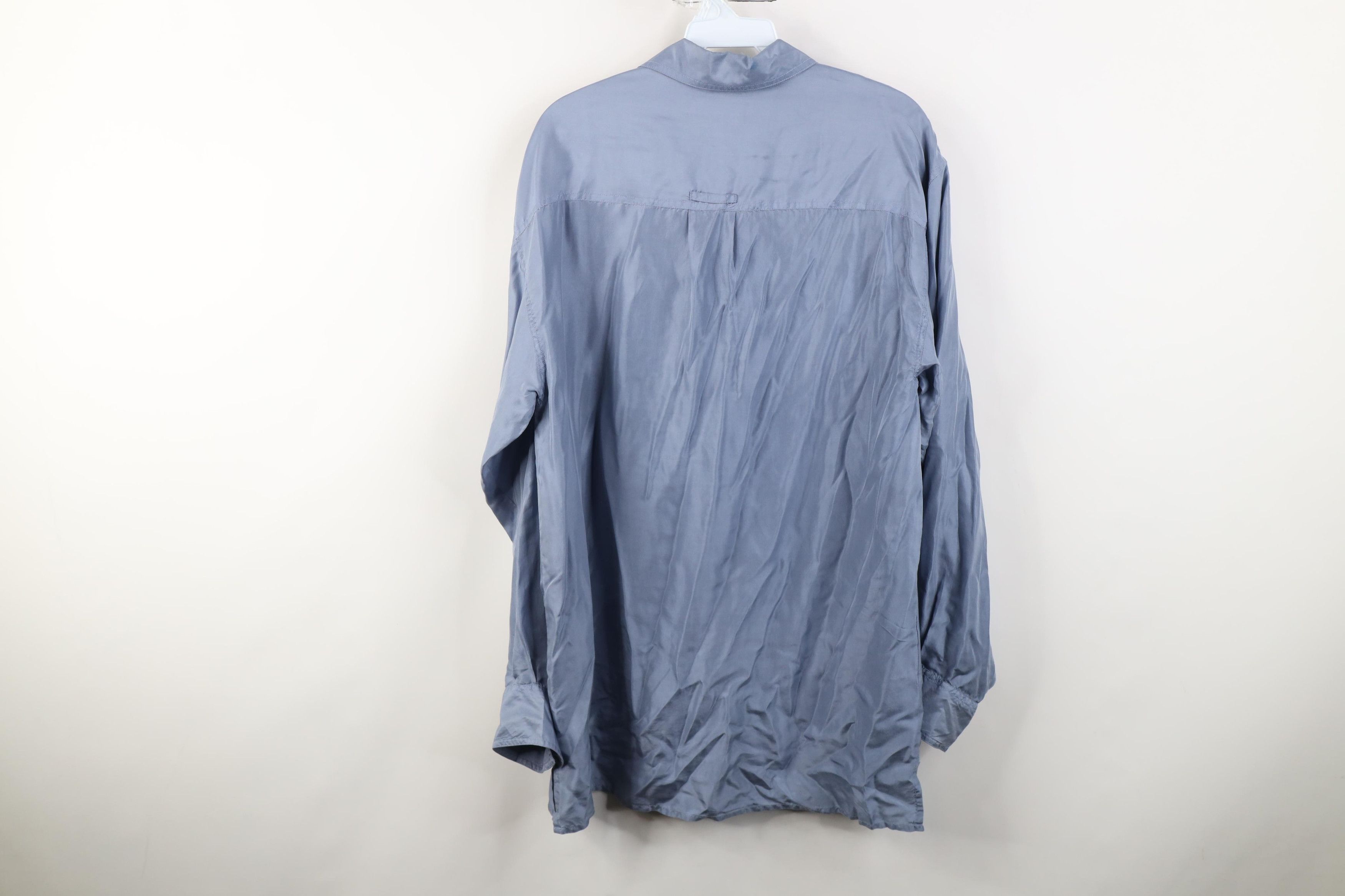 Vintage Vintage 90s Streetwear Baggy Silk Collared Button Shirt Blue Size US M / EU 48-50 / 2 - 10 Thumbnail