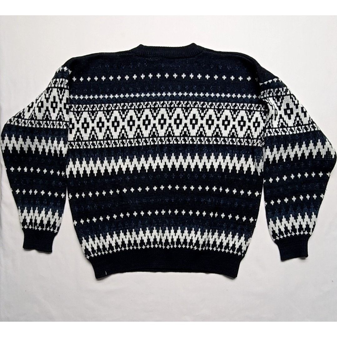 The Men's Store Vintage Nordic Pattern Blue White Sweater Mens XL 90s Size US XL / EU 56 / 4 - 6 Thumbnail