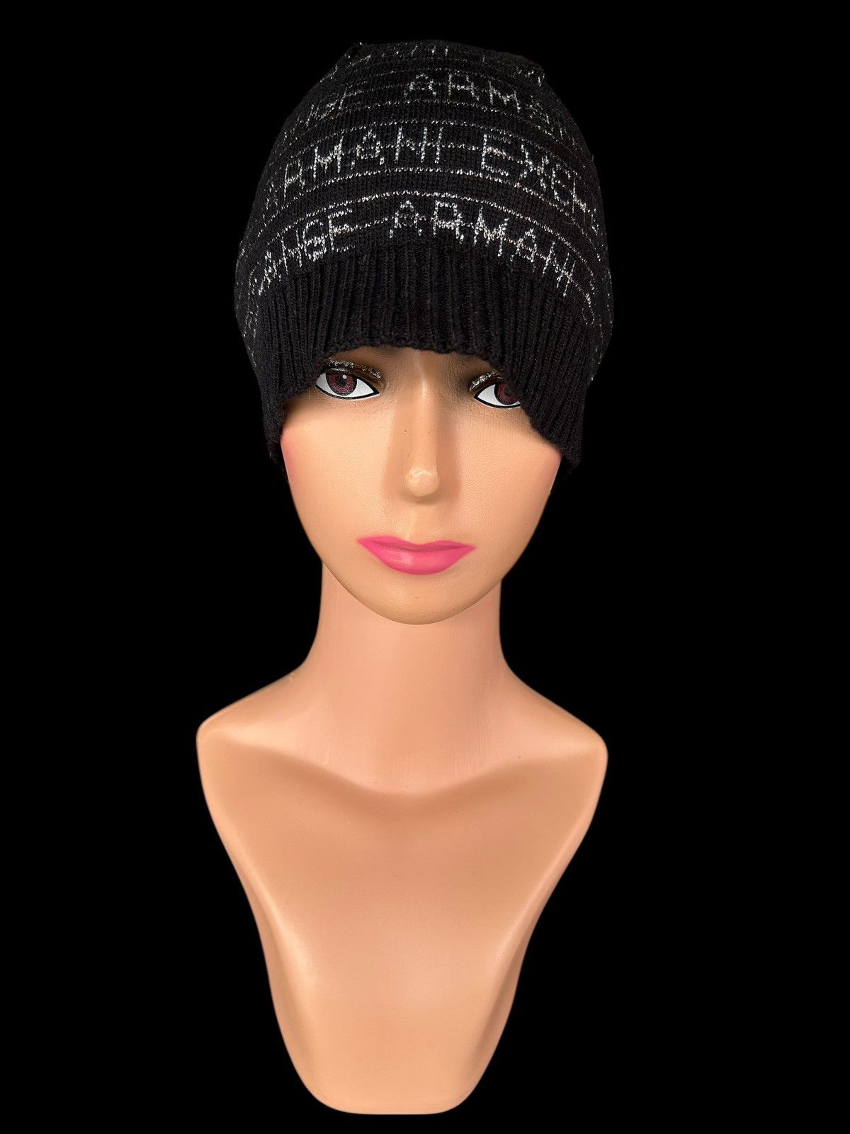 Armani × Armani Exchange × Vintage Armani Exchange Full Print Beanie Hats Size ONE SIZE - 4 Thumbnail