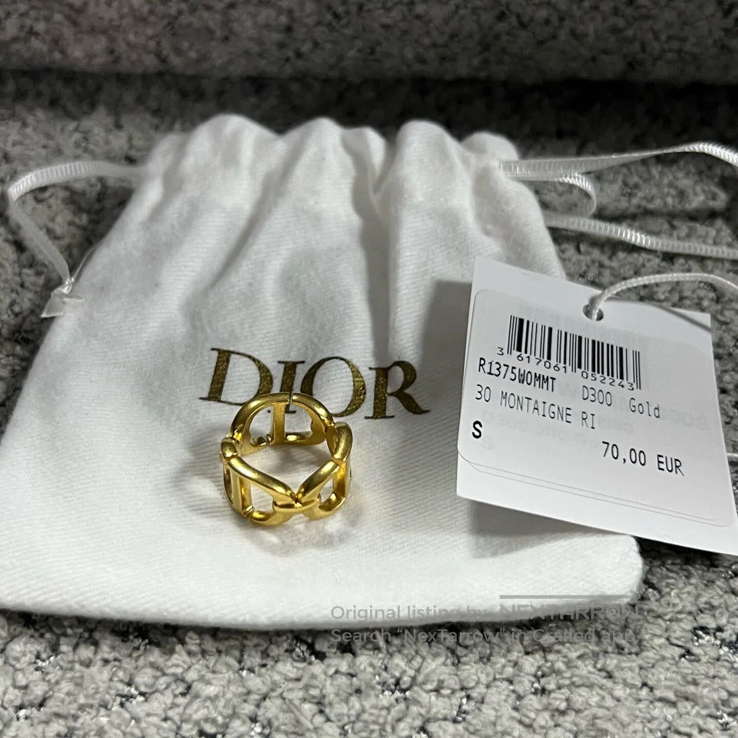 Dior Dior size s CD logo: A stylish, minimalist metal ring| Size ONE SIZE - 1 Thumbnail