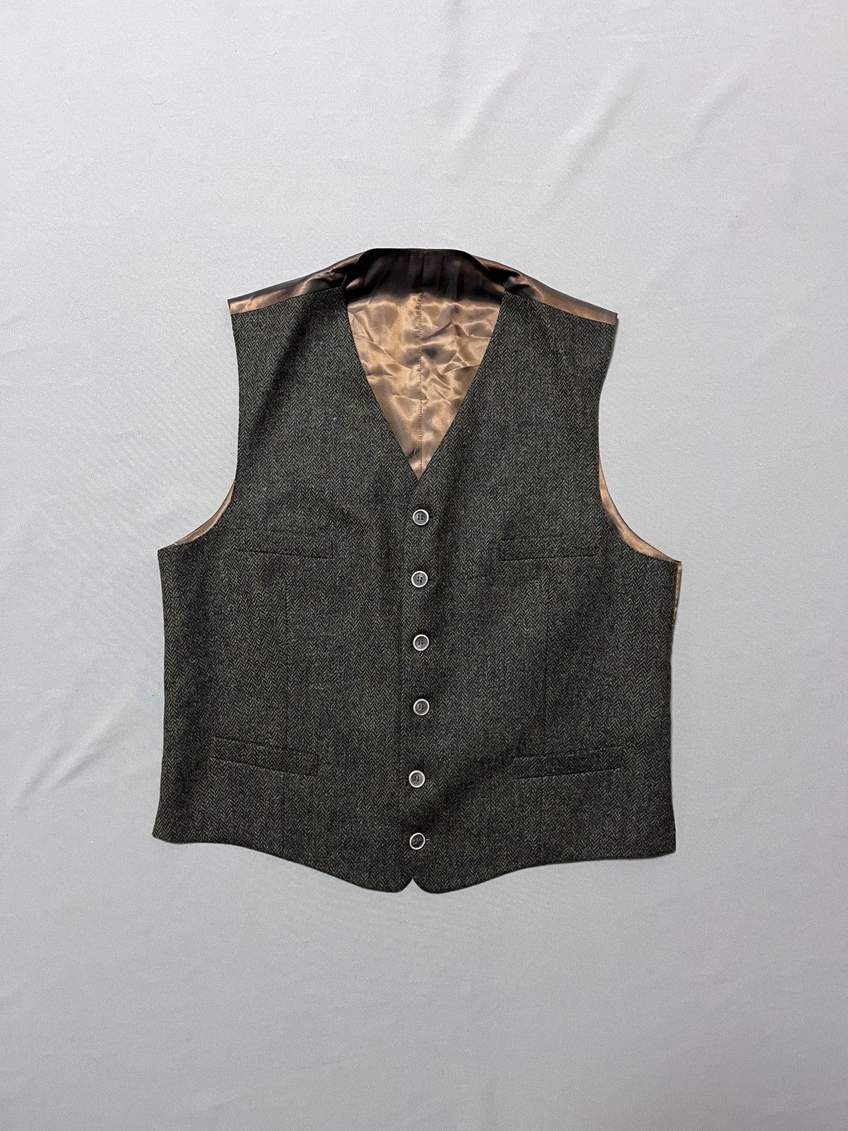 Vintage Heritage Vintage Green Tweed Wool Formal Suit Vest Size 52L - 1 Thumbnail