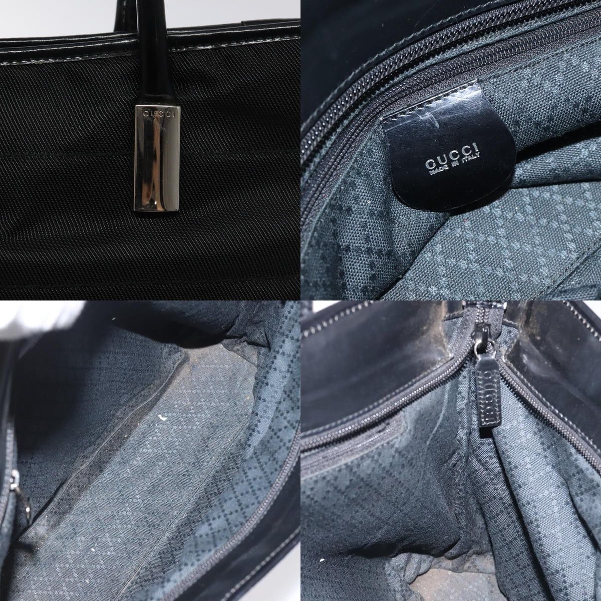 Gucci GUCCI Tote Bag Nylon Leather Black Silver 002 123 002 123 Size ONE SIZE - 11 Thumbnail
