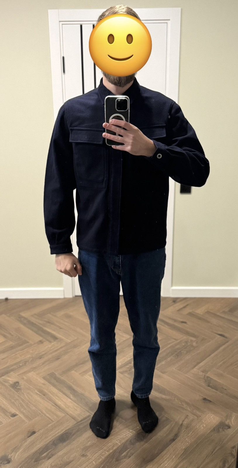 Universal Works Universal Works Cruiser Jacket Mowbray Navy Wool Size: M Size US M / EU 48-50 / 2 - 12 Thumbnail
