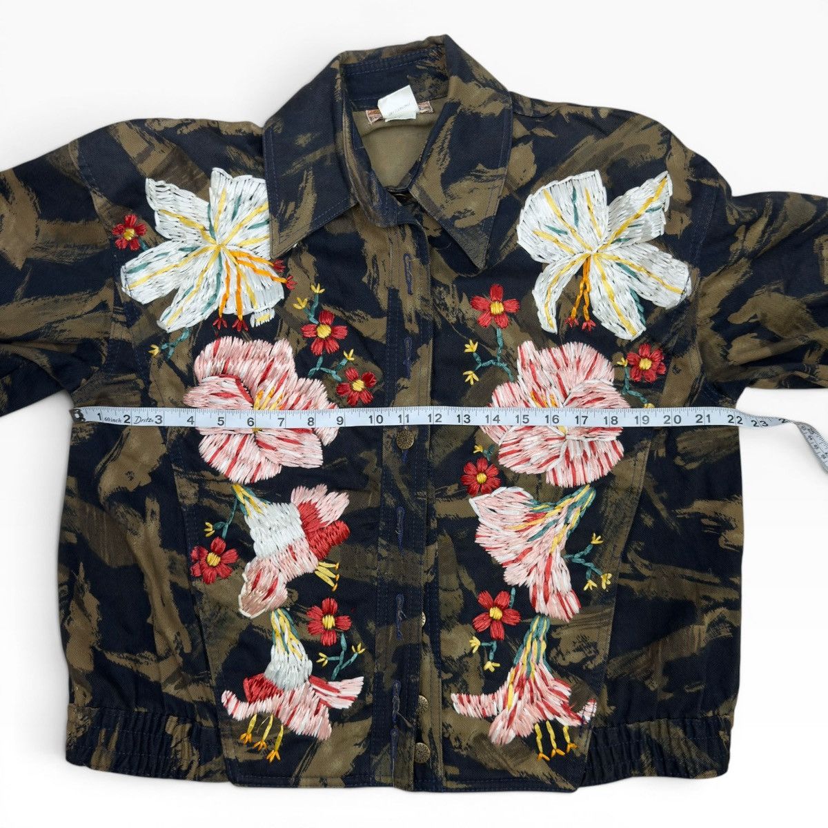 Other Gene Ewing Bis Bomber Jacket Camo Floral Embroidered VTG 90s Size M / US 6-8 / IT 42-44 - 11 Thumbnail