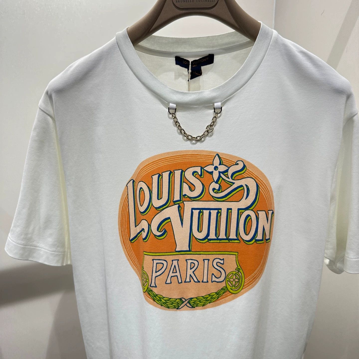 Louis Vuitton Louis Vuitton 25SS apr480 Stamp Chain Tee M Cotton Size M / US 6-8 / IT 42-44 - 6 Thumbnail